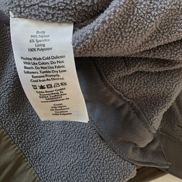 Eddie Bauer Olive Fleece Lined Tech Pants Sz 36×30 Hiking Outdoor Trails Granola - Picture 13 of 16